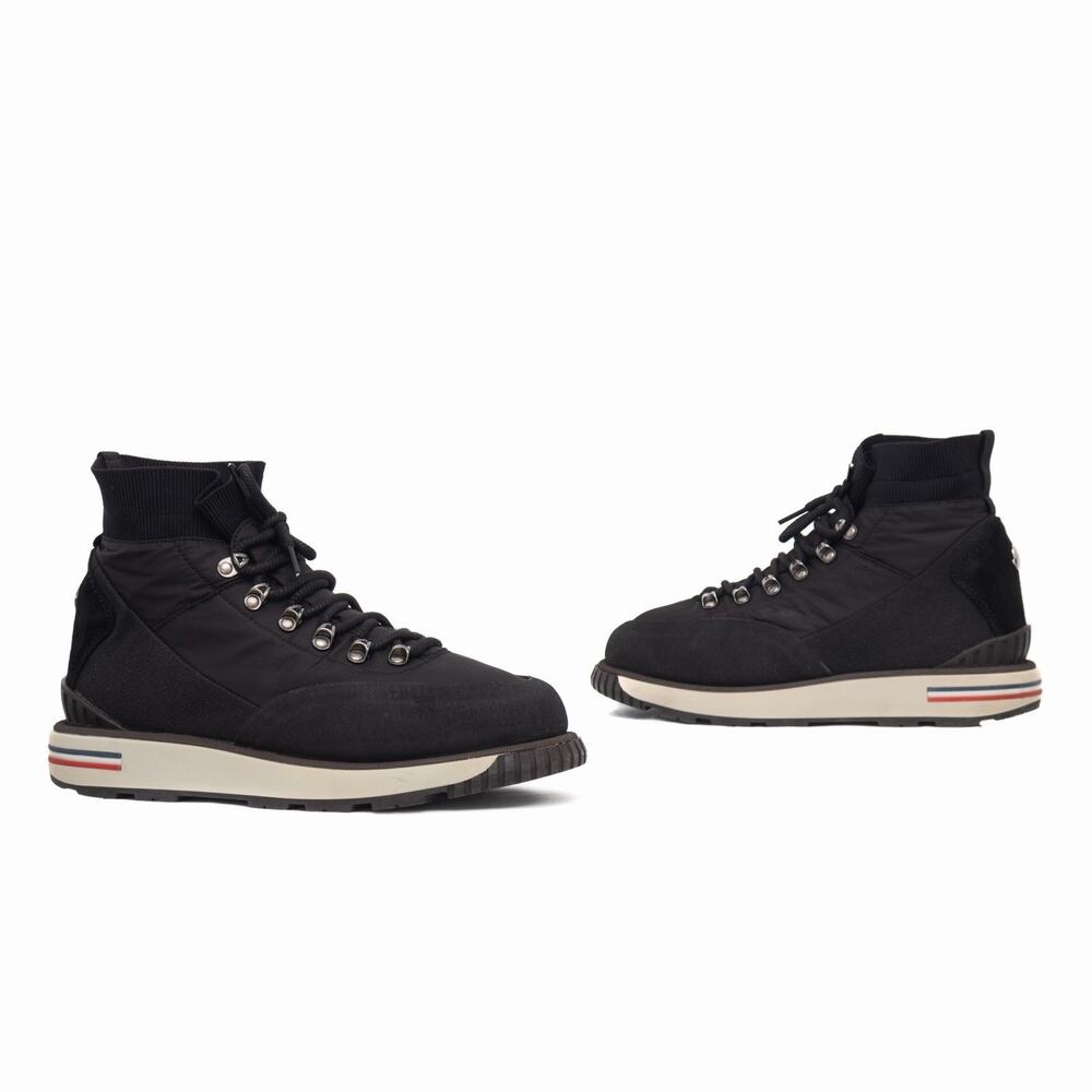1k.$ MONCLER Men’s Black Nylon Rubber Hiking Ankle Boots EU 42 US 9